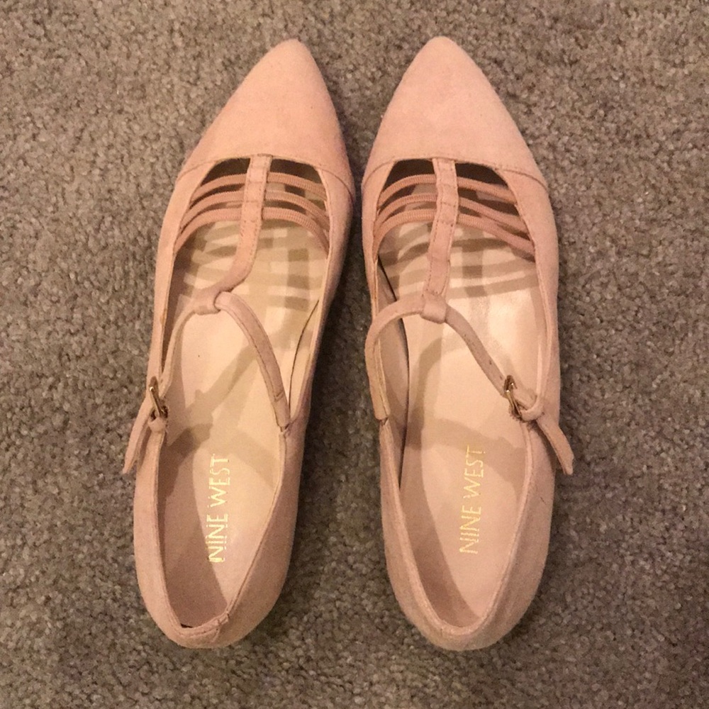Nine West Blush Pink Pointed Toe Flats